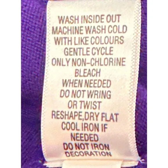 CCC Detailed Purple Sequined Long Sleeve 1990s Vintage Knit Cardigan Size Medium