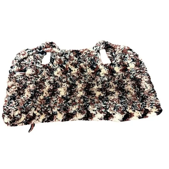 CCC Faux Fur Girls Fluffy Cozy Open Front Brown Black Cream Leopard Plush Vest