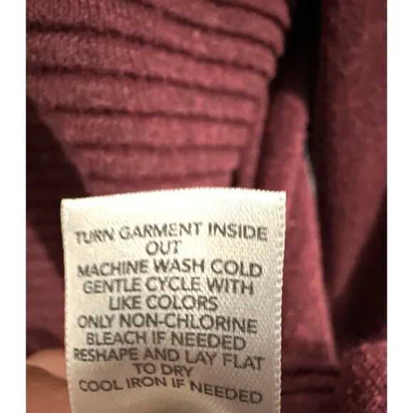 CCC Mauve Maroon Long Sleeve Knit Sweater Mesh Round Neckline Tunic Size Large