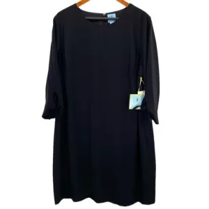 Cece Black Shift Dress New 18W Modest Minimalist