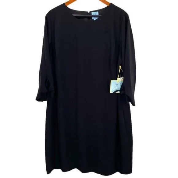 Cece Black Shift Dress New 18W Modest Minimalist