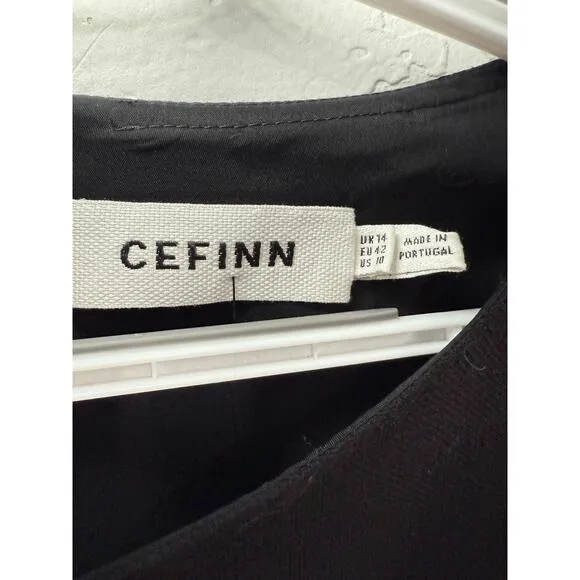 Cefinn black button embellished sheath pencil dress womens 10 minimalist capsule
