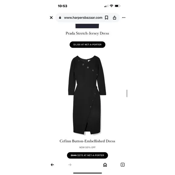 Cefinn black button embellished sheath pencil dress womens 10 minimalist capsule
