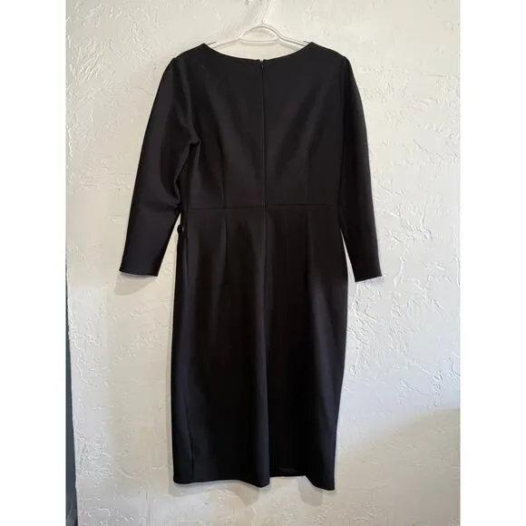 Cefinn black button embellished sheath pencil dress womens 10 minimalist capsule