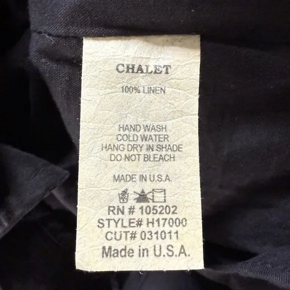 Chalet Et Cici 100% Linen Dress XS Lagenlook Asymmetric Minimalist Artsy Black