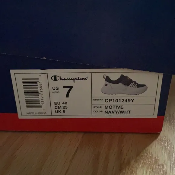 Champion® Motive Kids' Sneakers-Size:7-Navy White