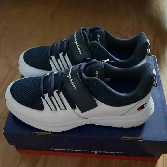 Champion® Motive Kids' Sneakers-Size:7-Navy White