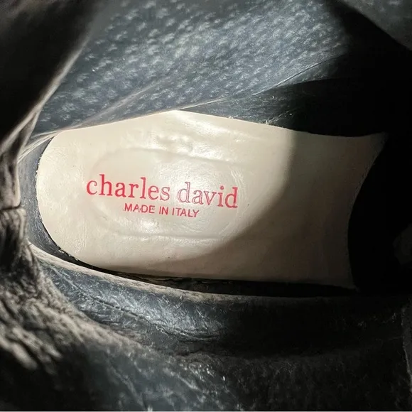 Charles David Leather Ankle Cream Lace-Up Boots Sz 6.5 Made in Italy Classic