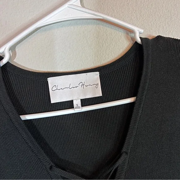 Charles Henry Black Laceup Knit Dress