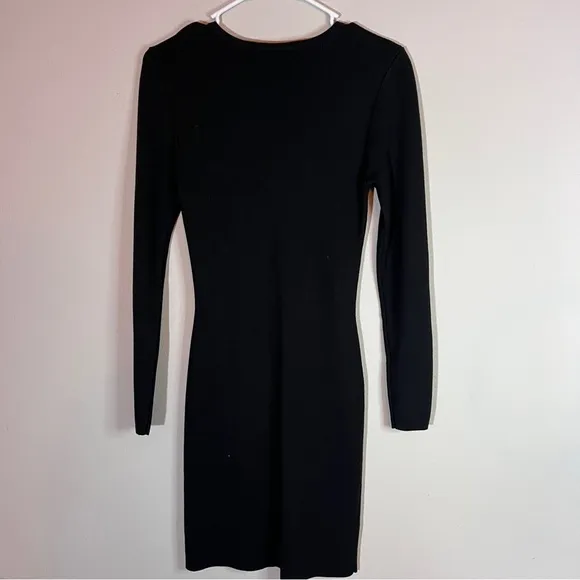 Charles Henry Black Laceup Knit Dress