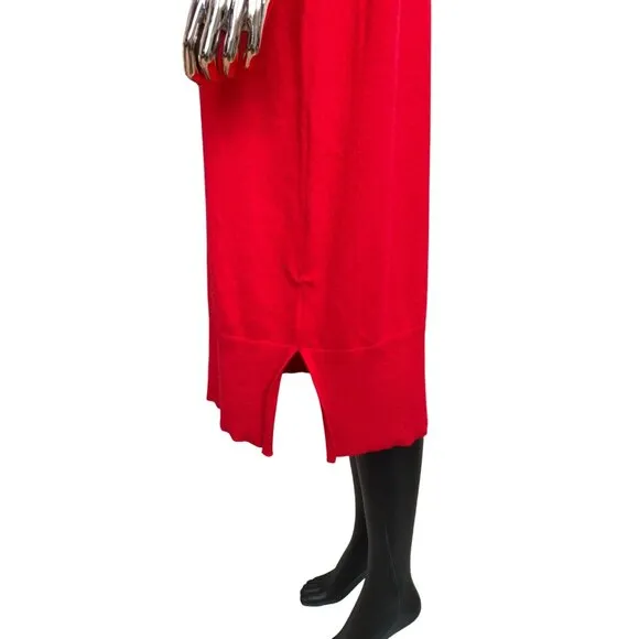 Charter Club Luxury 100% Cashmere Red Turtleneck Midi Sweater Dress M