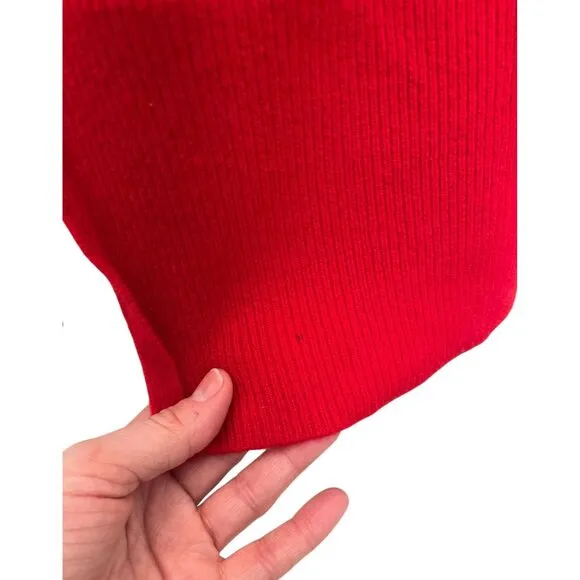 Charter Club Luxury 100% Cashmere Red Turtleneck Midi Sweater Dress M