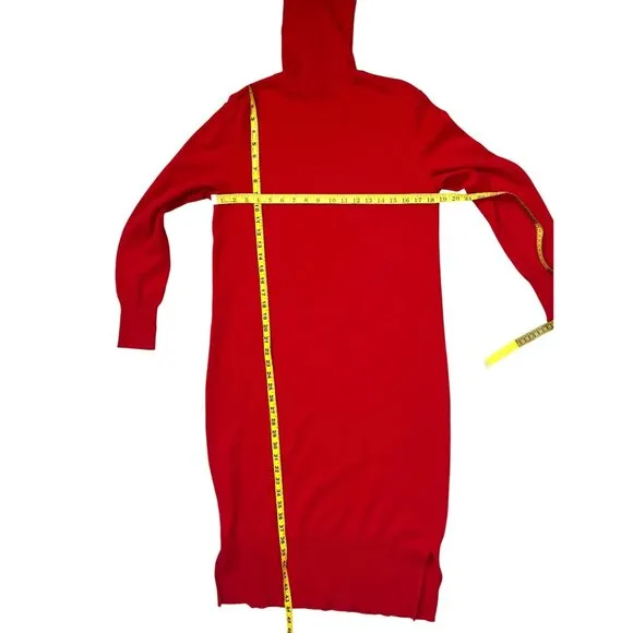 Charter Club Luxury 100% Cashmere Red Turtleneck Midi Sweater Dress M