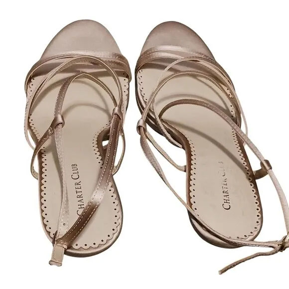 Charter Club Womens Merlot Dressy Kitten Heel Pumps in Blush Satin, Size 9‎