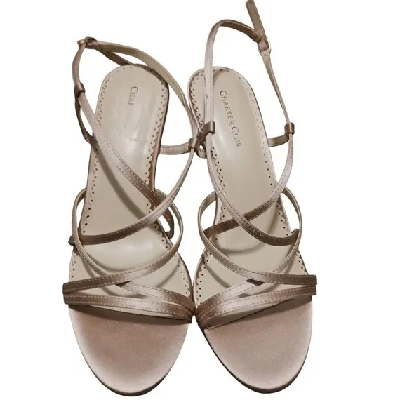 Charter Club Womens Merlot Dressy Kitten Heel Pumps in Blush Satin, Size 9‎