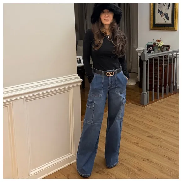 Chic Cargo Wide  Leg Jeans