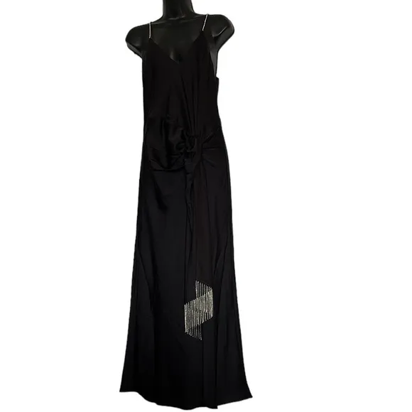 Christian Lacroix slip dress satin rhinestone detail elegant luxury sz sm NWT