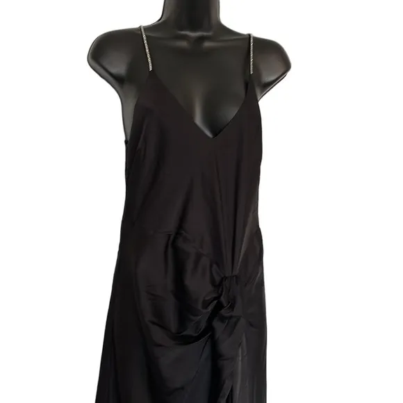 Christian Lacroix slip dress satin rhinestone detail elegant luxury sz sm NWT