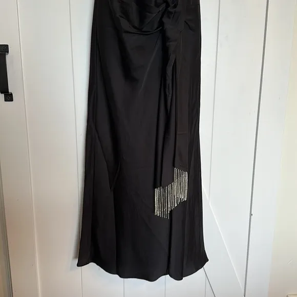 Christian Lacroix slip dress satin rhinestone detail elegant luxury sz sm NWT