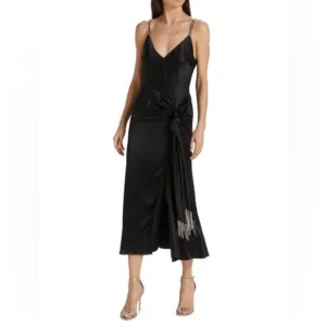 Christian Lacroix slip dress satin rhinestone detail elegant luxury sz sm NWT