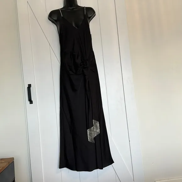 Christian Lacroix slip dress satin rhinestone detail elegant luxury sz sm NWT
