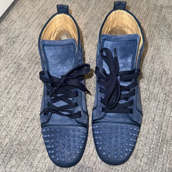 Christian Louboutin Blue Velvet High-Top