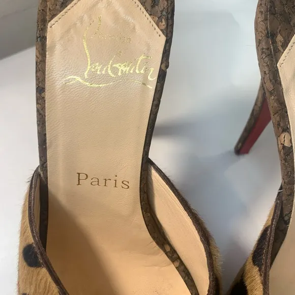 Christian Louboutin Leopard Print Women's Shoes. Heel tips are metal on purpose