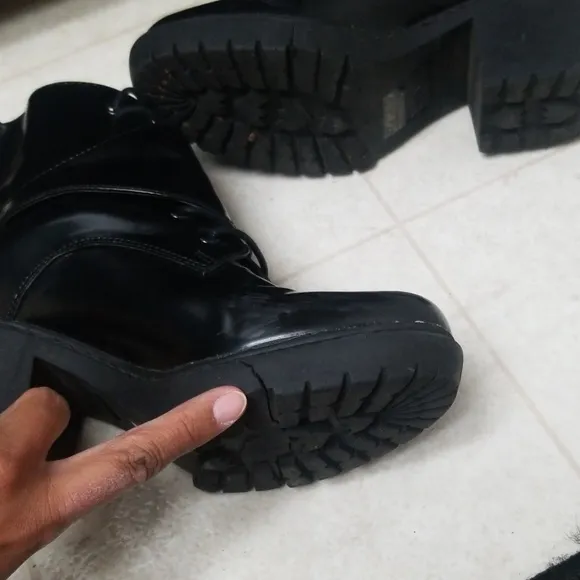 Chunky Black Ankle Boots by Report Signature