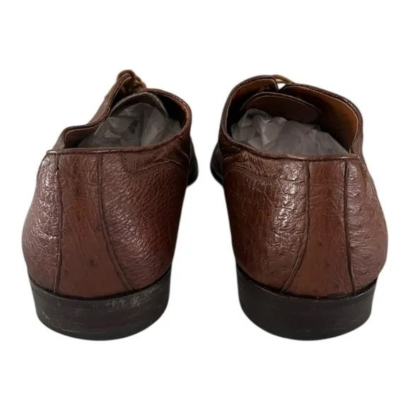 Church’s Genuine Ostrich Handcrafted Mens Dress Shoes Size 9 1/2 M Brown Luxury