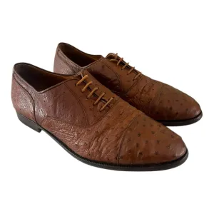 Church’s Genuine Ostrich Handcrafted Mens Dress Shoes Size 9 1/2 M Brown Luxury
