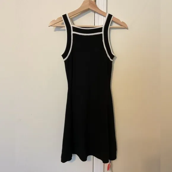 Cider Square Neck Knit Fabric Knitted Contrast Binding Sleeveless Dress