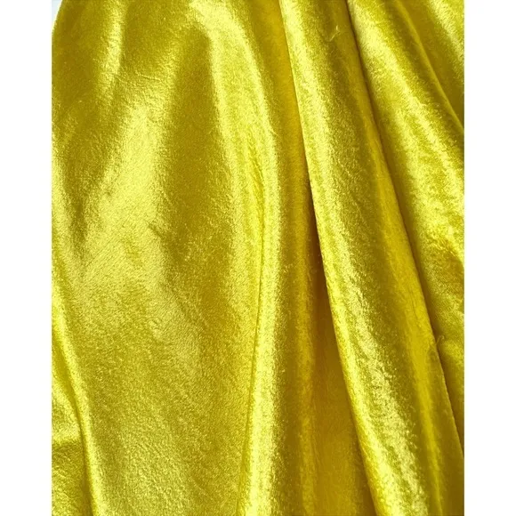 Cinq a Sept Silk Satin Ryder Draped Mini Slip Dress in Yellow Quiet Luxury Sz. 6