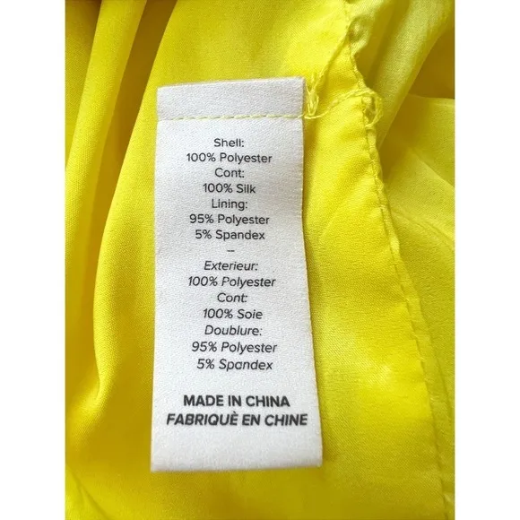 Cinq a Sept Silk Satin Ryder Draped Mini Slip Dress in Yellow Quiet Luxury Sz. 6