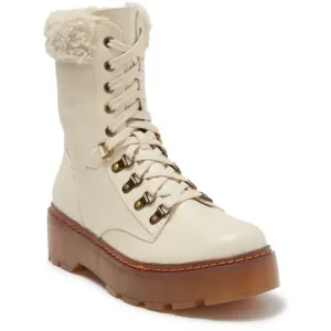 Circus Sam Edelman Sanders 2 Lace-Up Platform Faux Fur Trim Combat Boots size 8