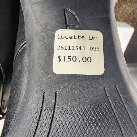 Clarks Artisan Lucette Drama Bootie Black Leather Lace-up Heels Women's Size 9.5
