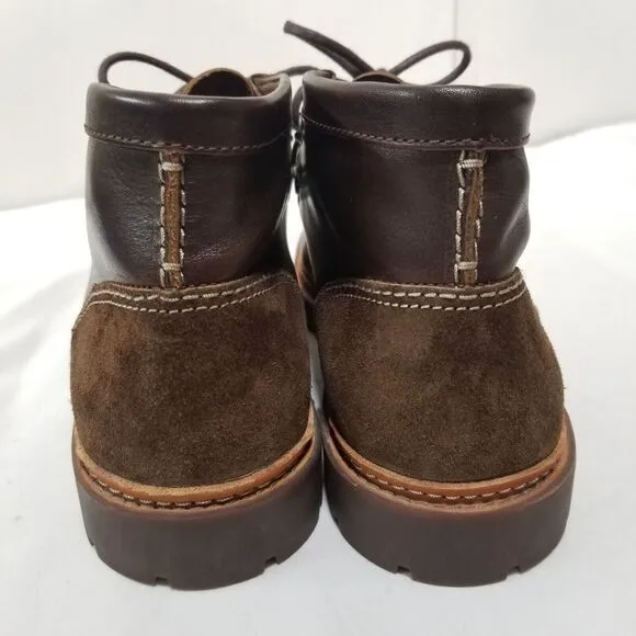Clarks Boots Mens Chukka Brown Leather Lace Up Moc Toe‎ Suede Heel Ankle 10.5M