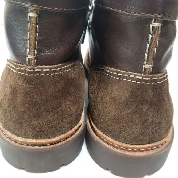 Clarks Boots Mens Chukka Brown Leather Lace Up Moc Toe‎ Suede Heel Ankle 10.5M