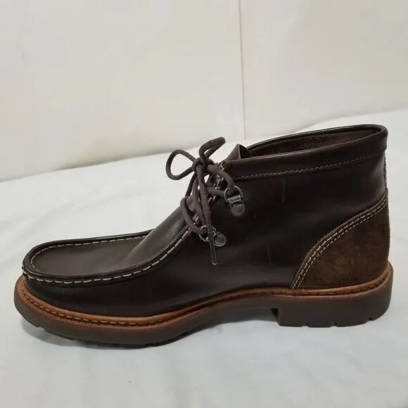 Clarks Boots Mens Chukka Brown Leather Lace Up Moc Toe‎ Suede Heel Ankle 10.5M