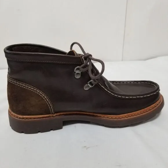 Clarks Boots Mens Chukka Brown Leather Lace Up Moc Toe‎ Suede Heel Ankle 10.5M