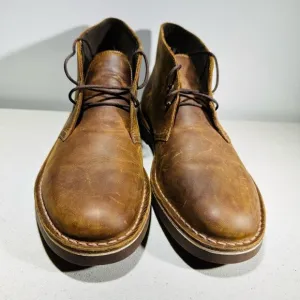 Clarks Brown Leather Chukka Lace Up Ankle Boots Everyday Casual 9,5