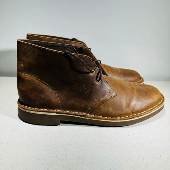 Clarks Brown Leather Chukka Lace Up Ankle Boots Everyday Casual 9,5