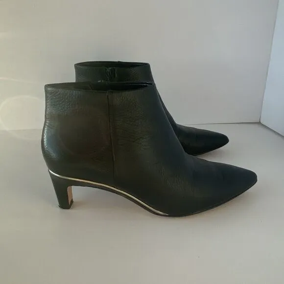 Clarks Ellis Eden Black Leather Heeled Dress Booties Size 8 Office Business Wear