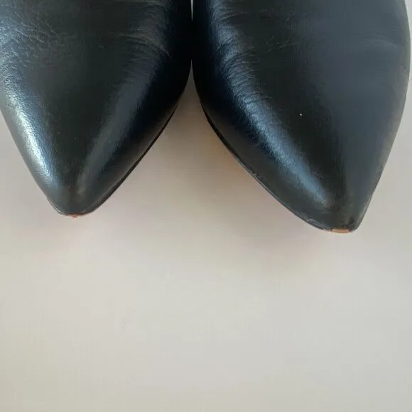 Clarks Ellis Eden Black Leather Heeled Dress Booties Size 8 Office Business Wear