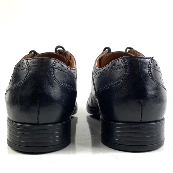 Clarks Kalden Edge Black Leather Oxford Shoes