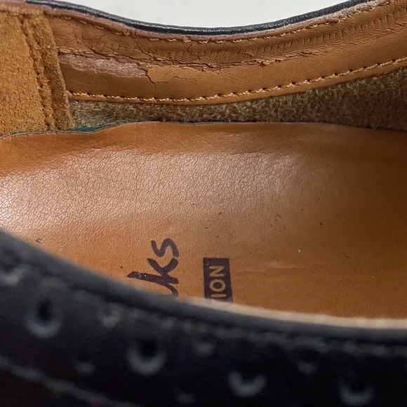 Clarks Kalden Edge Black Leather Oxford Shoes