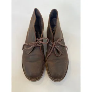 Clarks Men’s Brown Bushacre Chukka Leather Lace Up Shoes EUC Sz 11M Cushioned