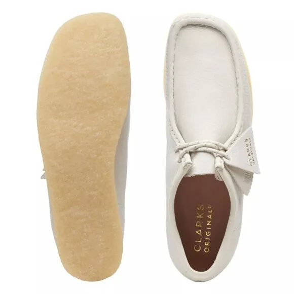 Clarks Originals Wallabee Moccasin Off White Leather Casual Shoes
