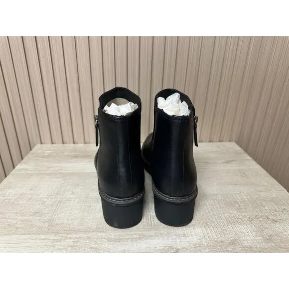 Clarks Womens Airabell Zip Leather Ankle Wedge Boots Sz 11M