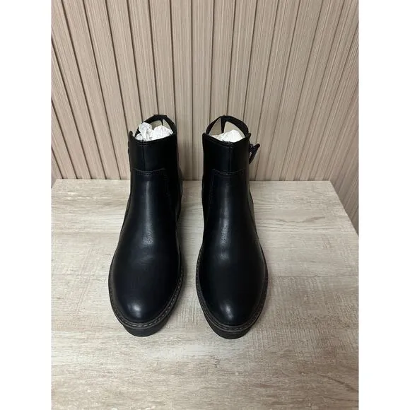 Clarks Womens Airabell Zip Leather Ankle Wedge Boots Sz 11M