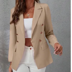 Classic Solid Button Minimalist Blazer